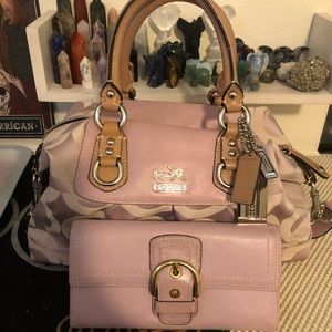 Coach Signature Canvas Shoulder Bag w/ Wallet